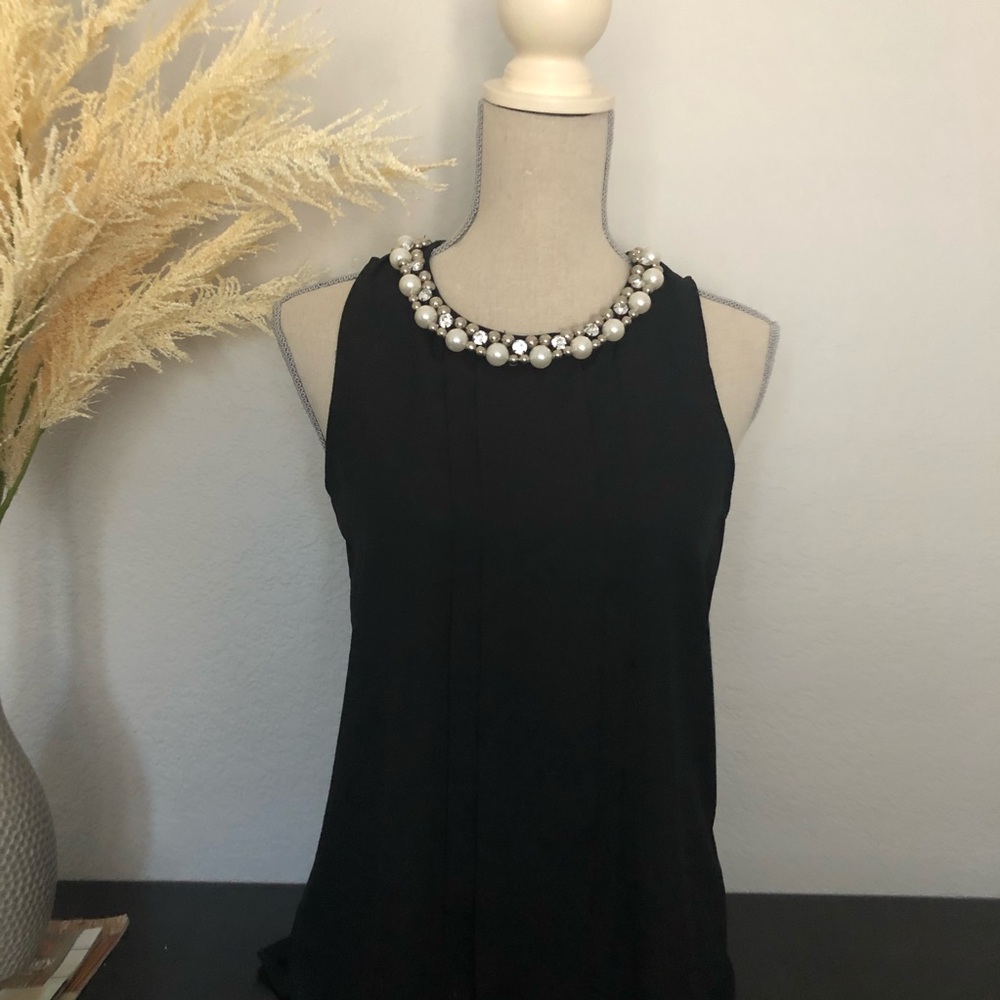 Black embellished top